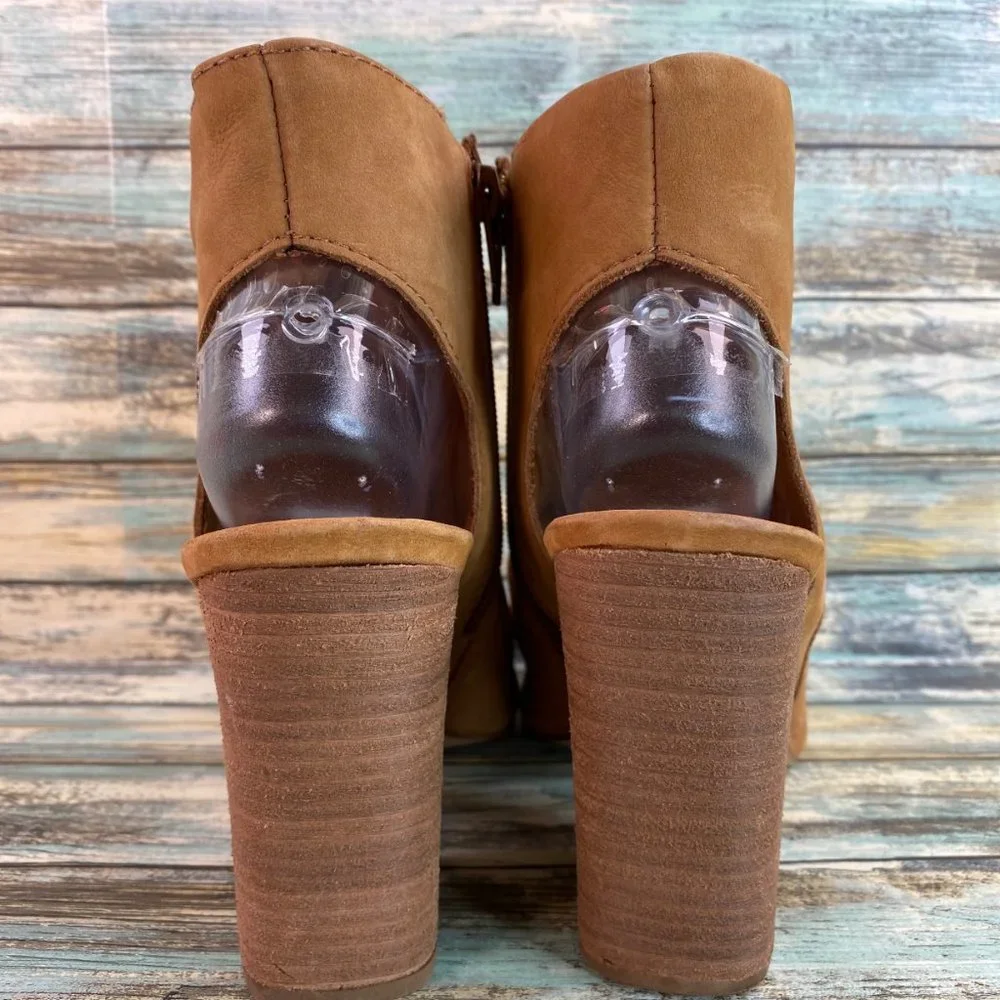 Steve Madden Tulisa Womens Size 10M Ankle Boot Brown Nubuck Leather Open Toe Zip - Picture 6 of 11